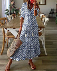 Boho-Grazie | Kleid mit Laternenärmeln