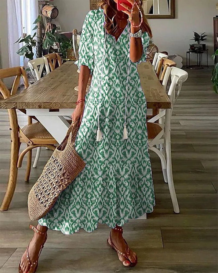 Boho-Grazie | Kleid mit Laternenärmeln