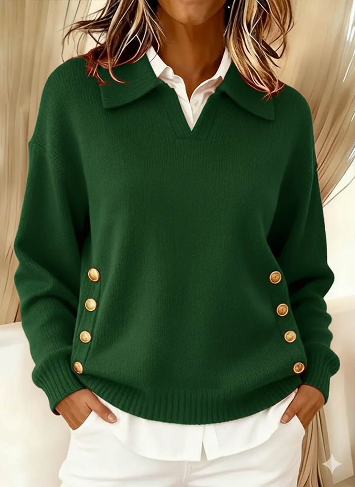 Vynette Pullover mit V-Ausschnitt in Grün