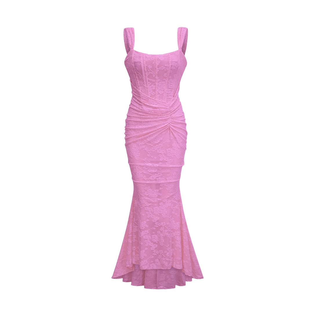 Jacquard-Traum | Elegantes Maxikleid mit Blumenmuster