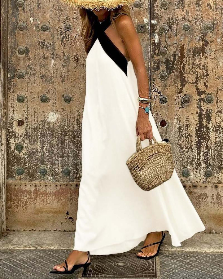 Salvekontrast | Elegantes Kleid mit Kontrastfarbe