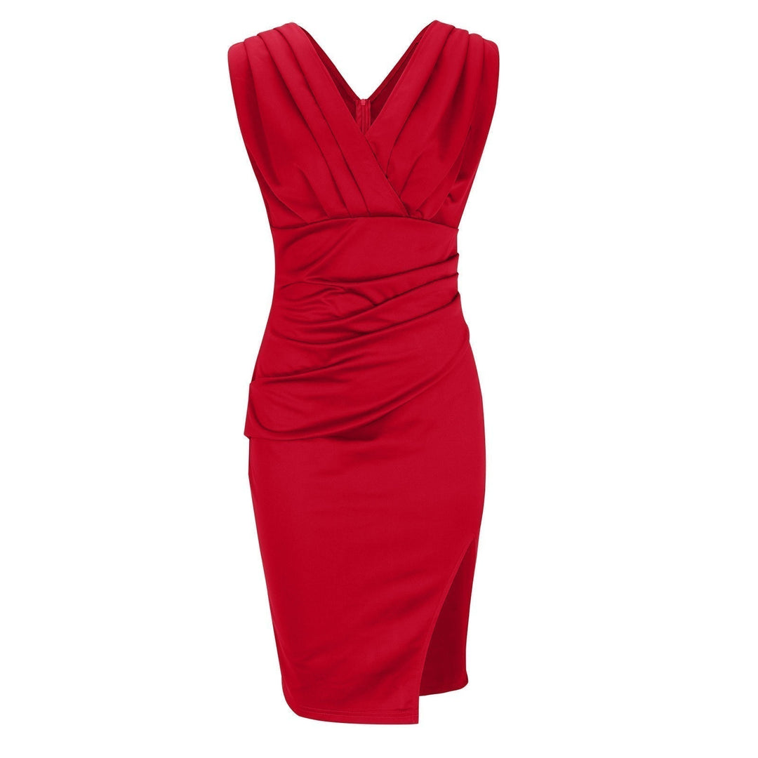 Regaliaelegant | Elegantes Figurbetontes Kleid mit V-Ausschnitt und Schlitz