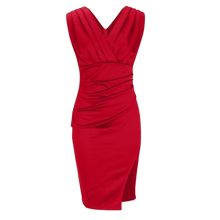Regaliaelegant | Elegantes Figurbetontes Kleid mit V-Ausschnitt und Schlitz