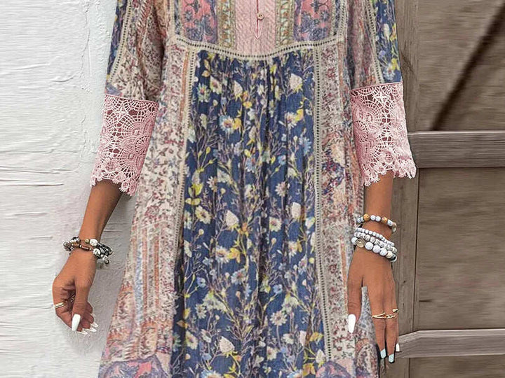 Orlaboho | Boho-Chic Gemustertes Kleid