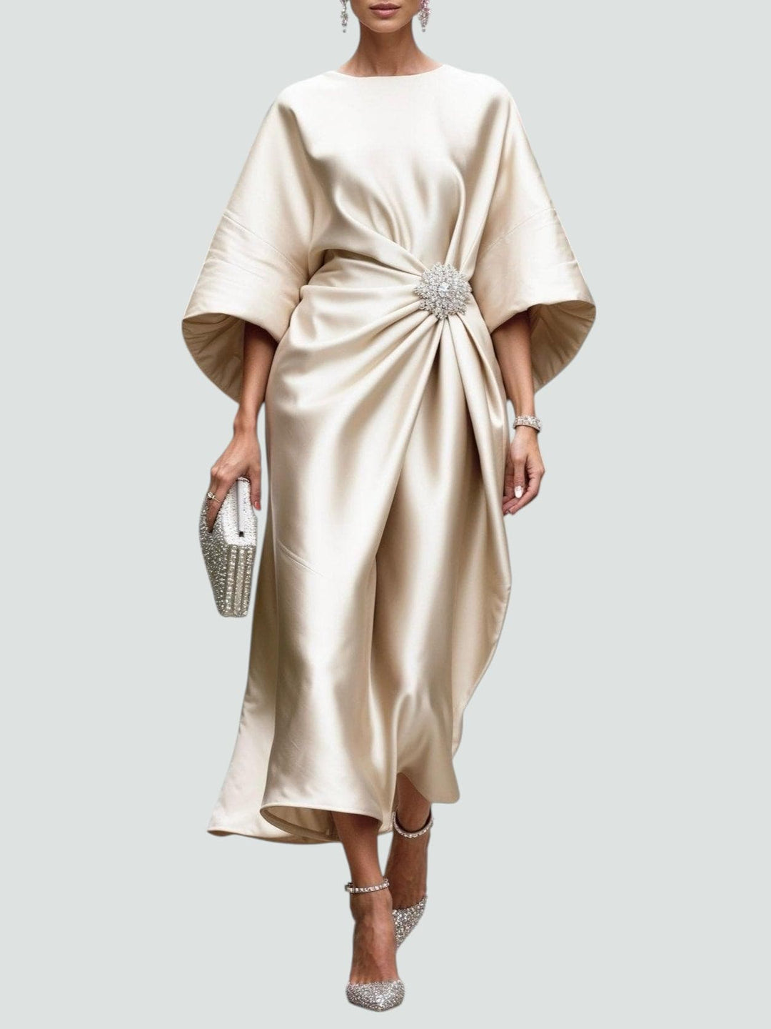 Annalena langes Abendkleid in Beige