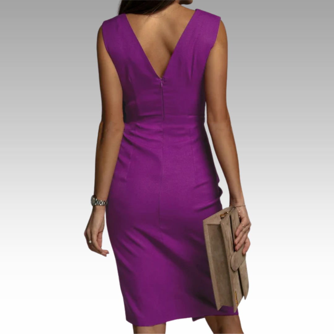 Regaliaelegant | Elegantes Figurbetontes Kleid mit V-Ausschnitt und Schlitz
