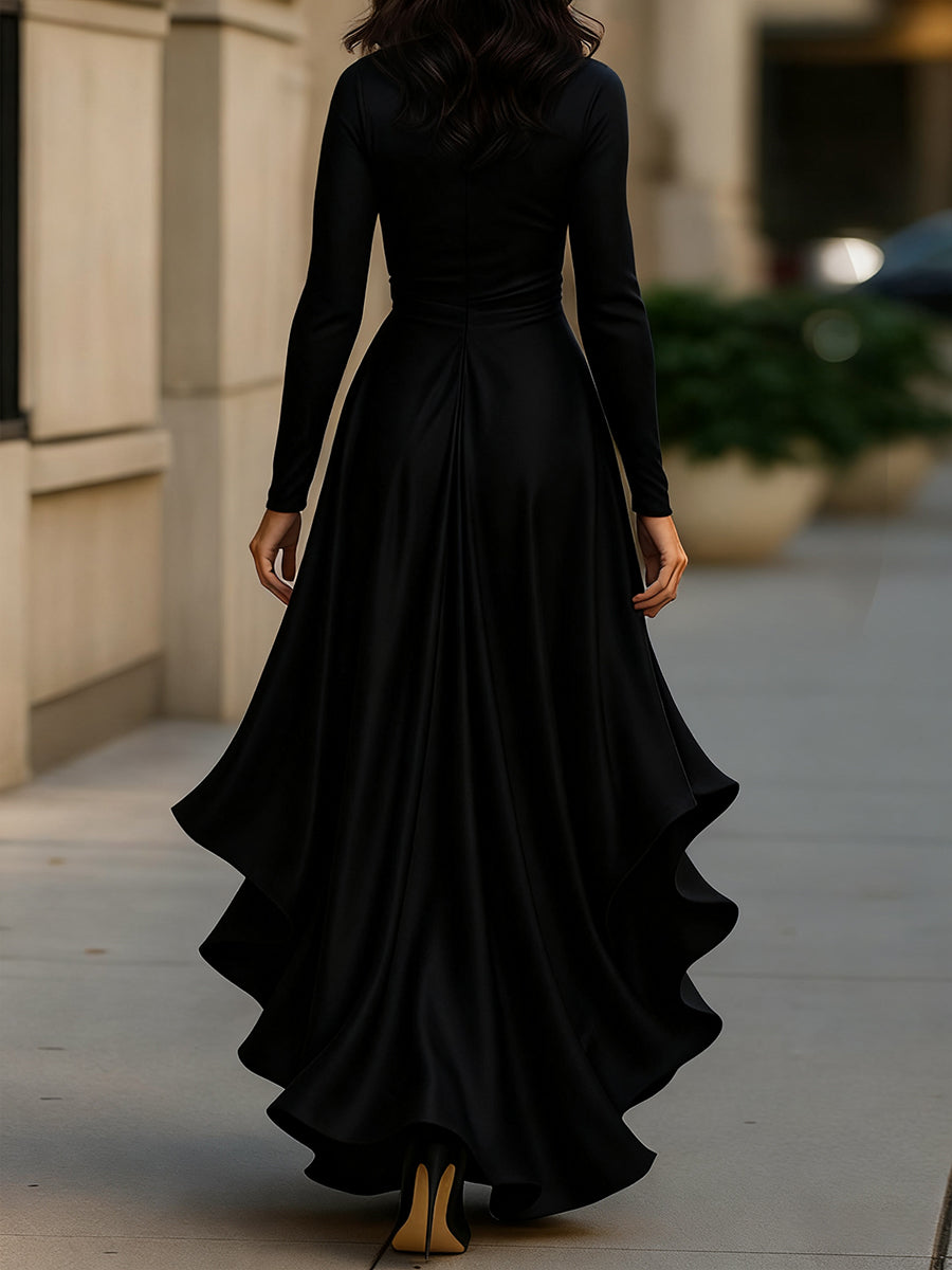 Palma Satin-Maxikleid – Detailansicht
