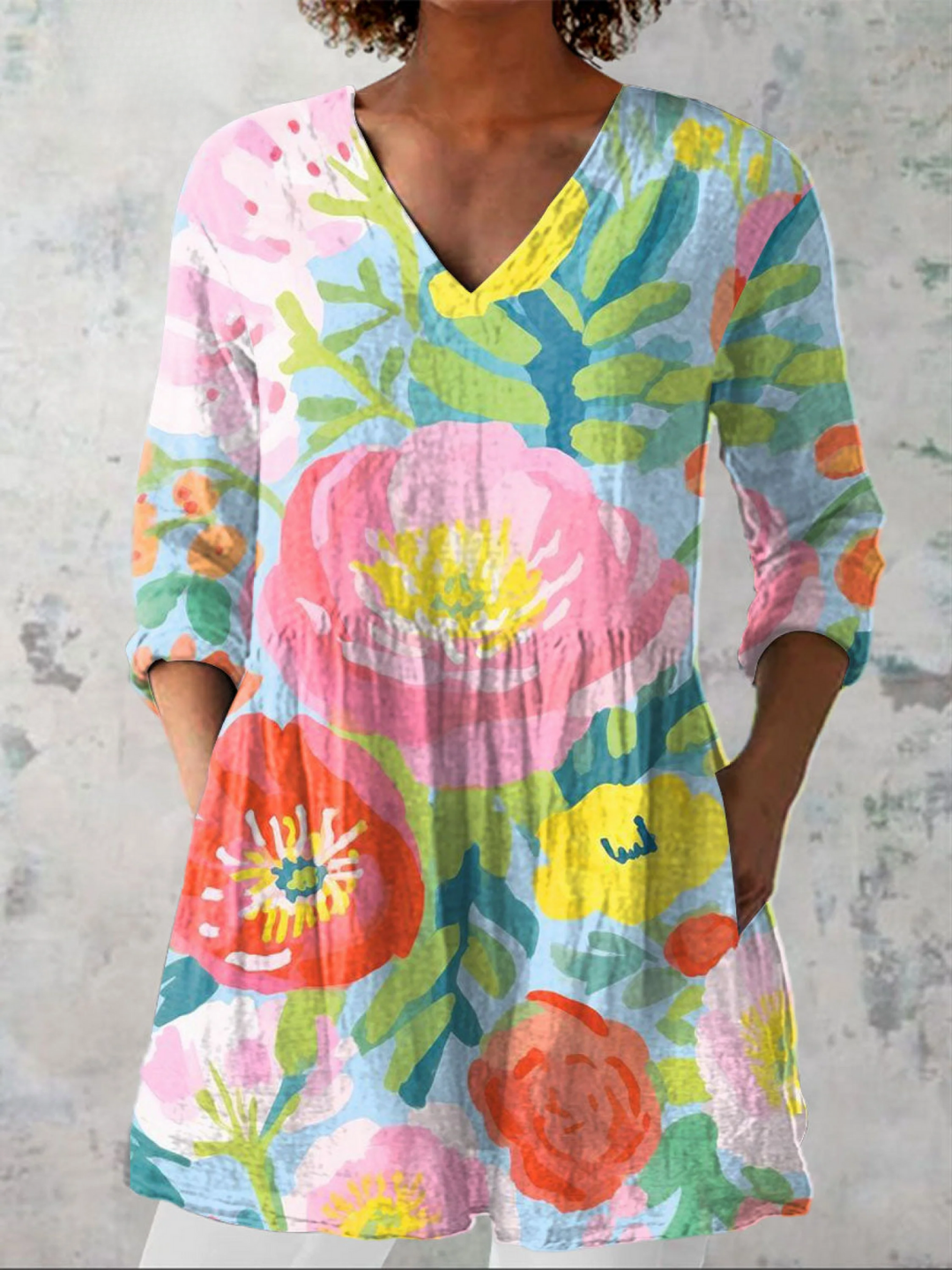 Helene Tunika-Bluse, Mehrfarbig