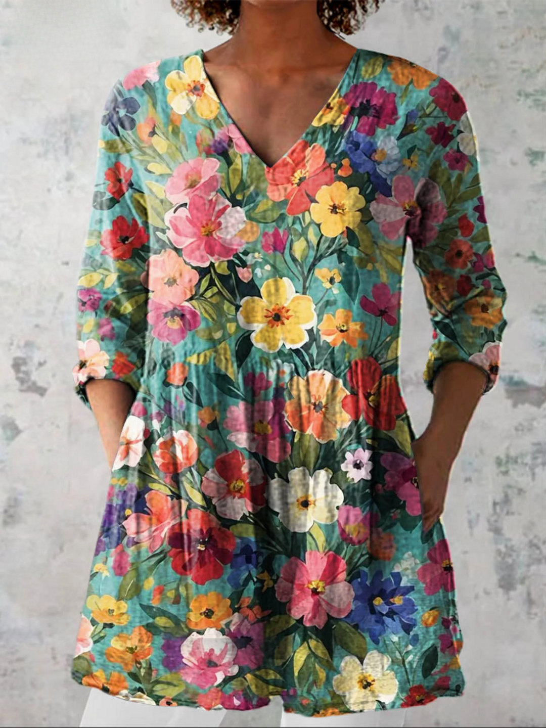Nora Tunika-Bluse, Mehrfarbig