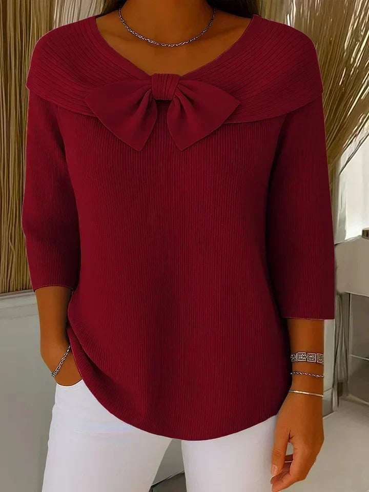Tivella Pullover mit Schleife in Rot