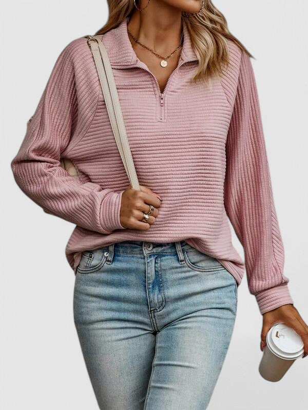 Strukturstrick | Quarter-Zip Pullover