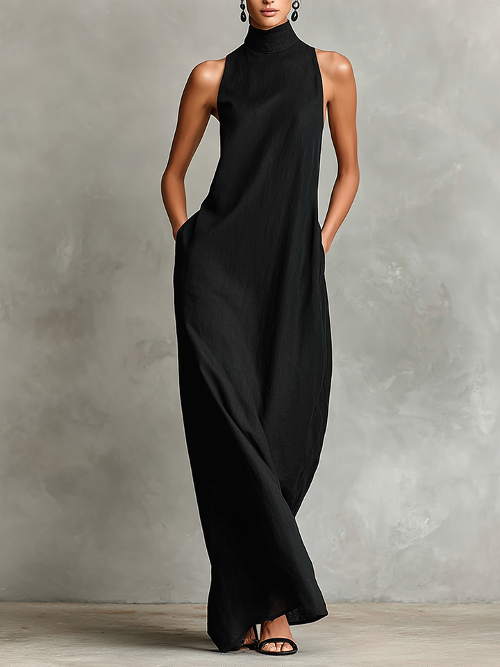 Chiara Maxikleid mit Stehkragen