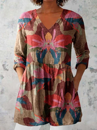 Sarah™ | Tunika-Bluse mit Aquarell-Schmetterlingen
