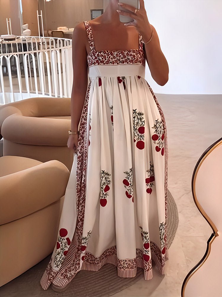 Fließanmut | Maxikleid mit eckigem Ausschnitt
