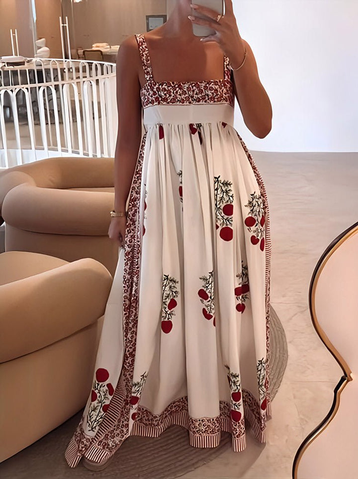 Fließanmut | Maxikleid mit eckigem Ausschnitt