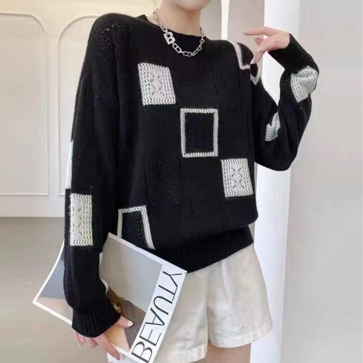 Geometriestrick | Lässiger Pullover