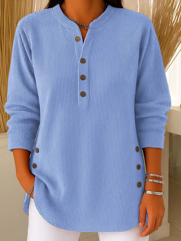 Neva Tunika mit Henley-Ausschnitt in Hellblau