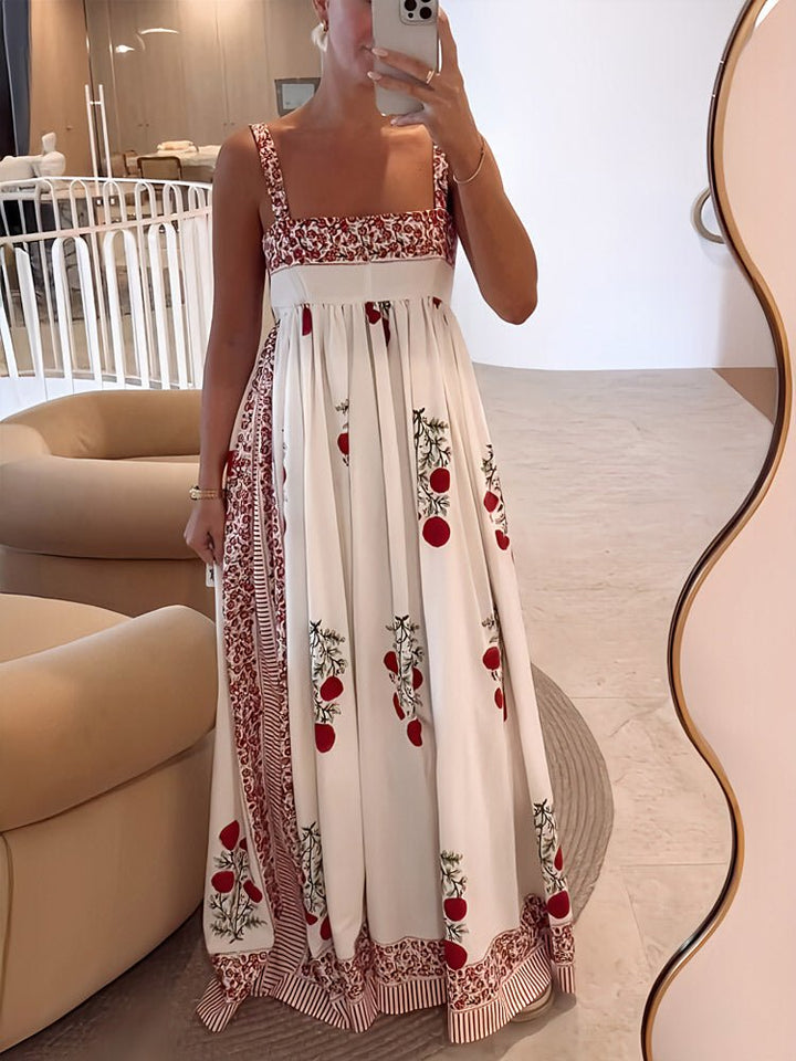 Fließanmut | Maxikleid mit eckigem Ausschnitt