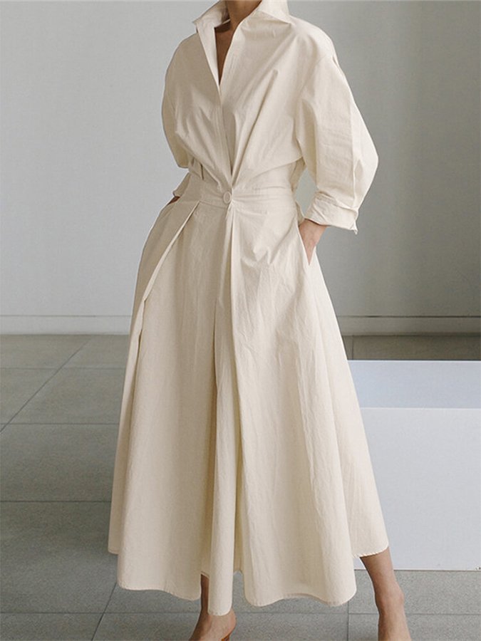 Schwingrock | Boho-Maxikleid mit Kragen