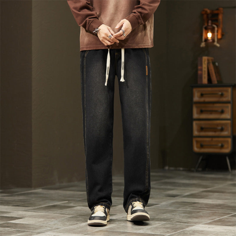 Strassjeans | Straight-Jeans mit Strassdetails