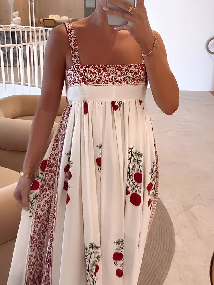 Fließanmut | Maxikleid mit eckigem Ausschnitt