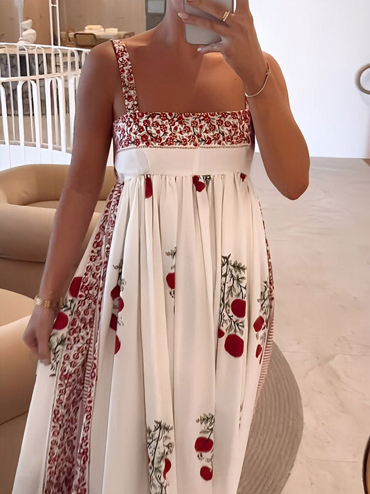 Fließanmut | Maxikleid mit eckigem Ausschnitt