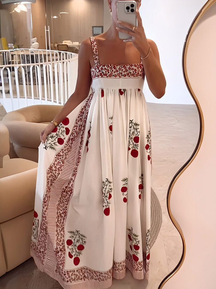 Fließanmut | Maxikleid mit eckigem Ausschnitt