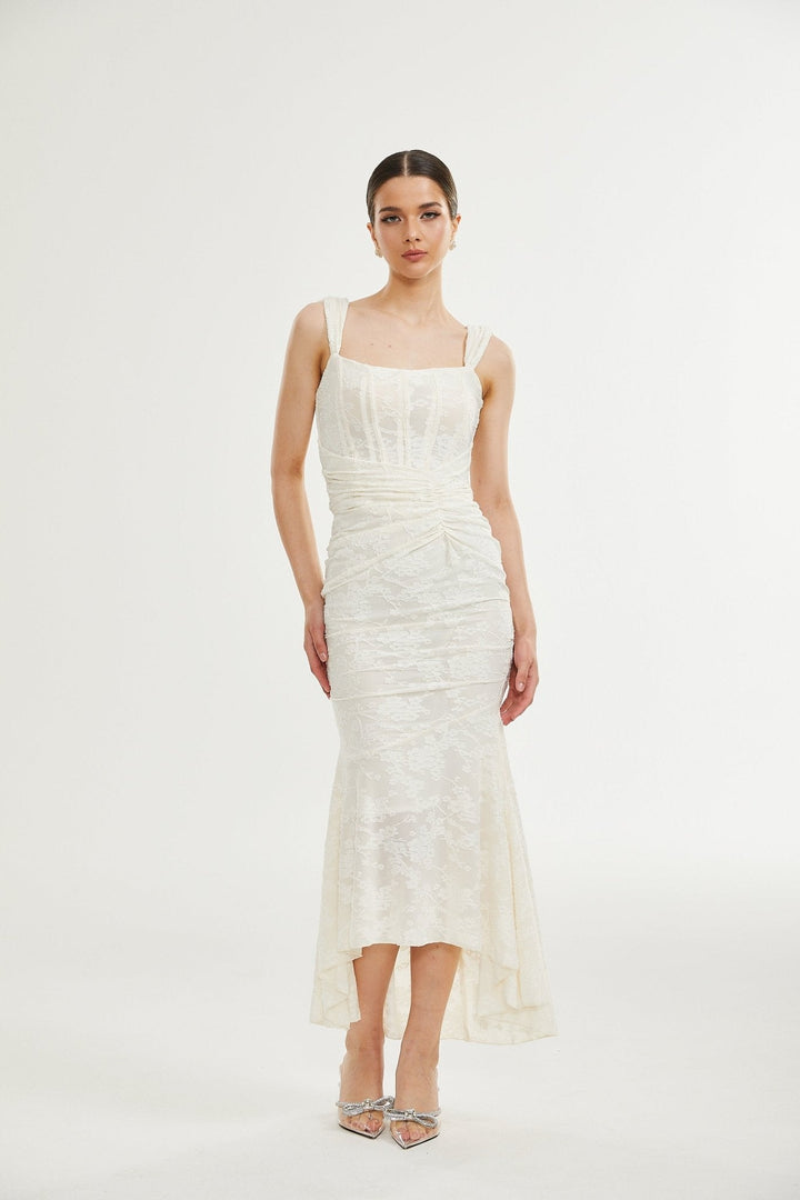Jacquard-Traum | Elegantes Maxikleid mit Blumenmuster
