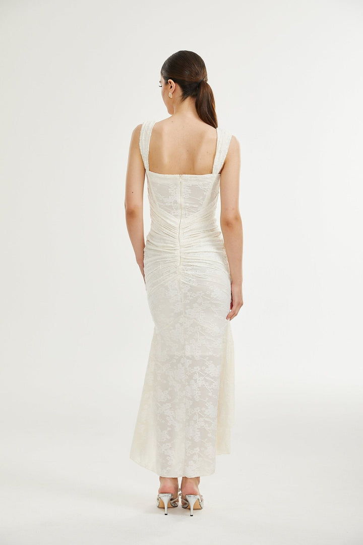 Jacquard-Traum | Elegantes Maxikleid mit Blumenmuster