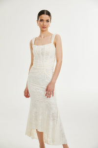 Jacquard-Traum | Elegantes Maxikleid mit Blumenmuster