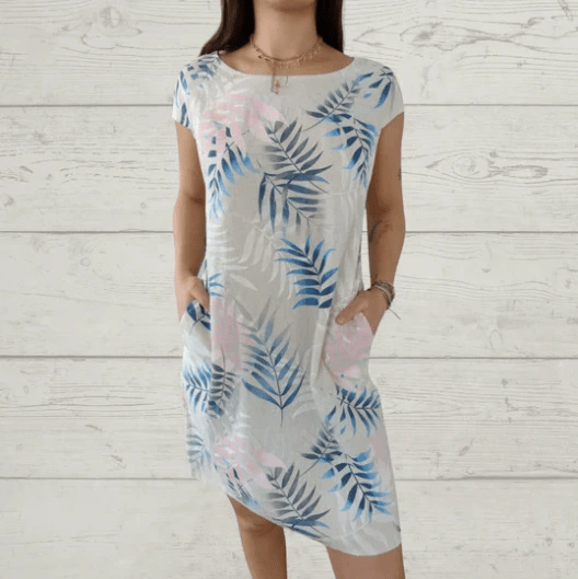 Blumenglück | Baumwollkleid mit Taschen