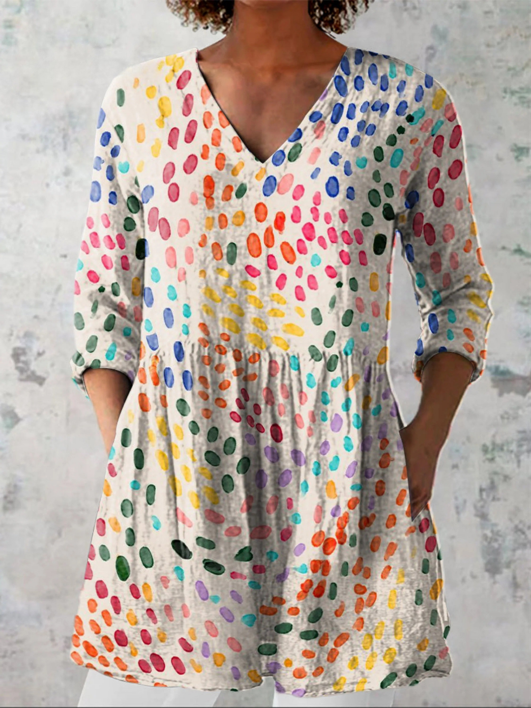 Pauline Tunika-Bluse, Mehrfarbig