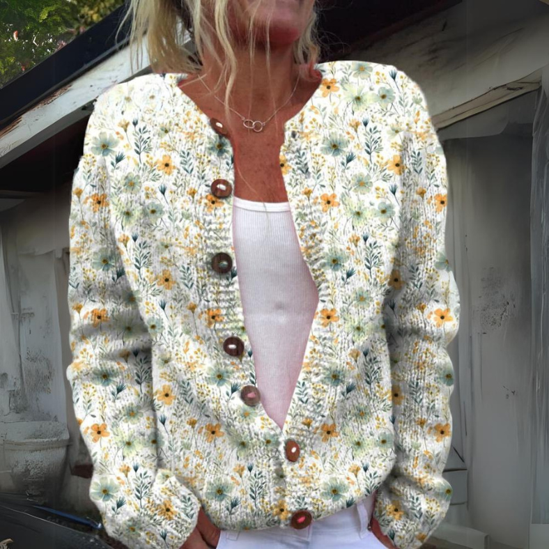 Blütenwärme | Cardigan mit Blumenprint