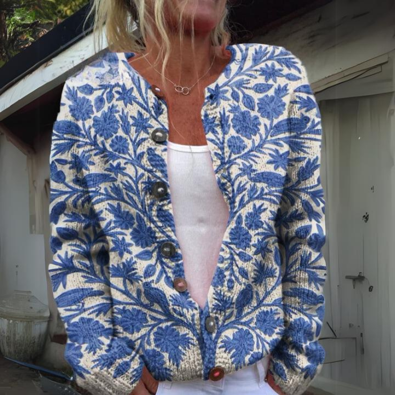 Blütenwärme | Cardigan mit Blumenprint