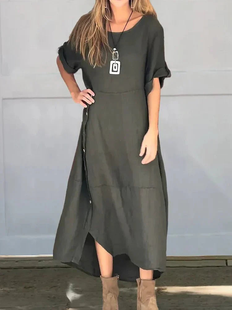Leinenluxus | Legeres Kleid aus Leinenmix