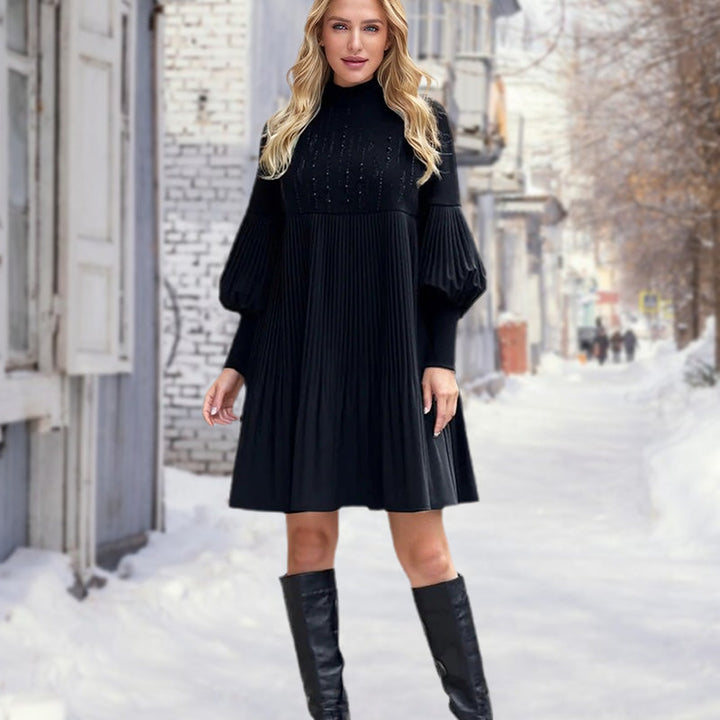Avelynplissee | Elegantes Plisseekleid mit Laterneärmeln