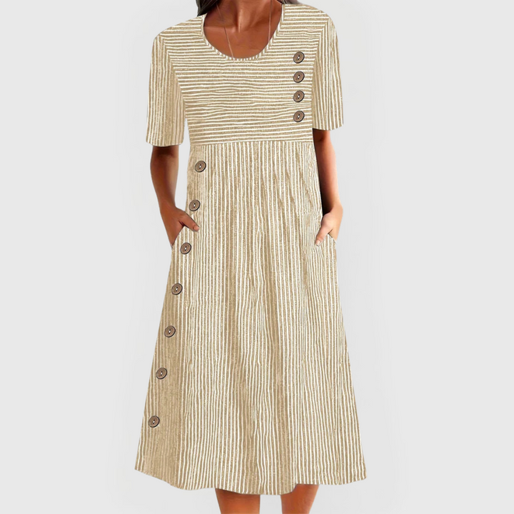 Sofia Midikleid in Beige