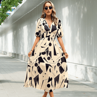 Paradiesvogel | Buntes Kleid mit Puffärmeln