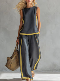 Ursula™ | Zweiteiler mit Weste und Hose in Bicolor