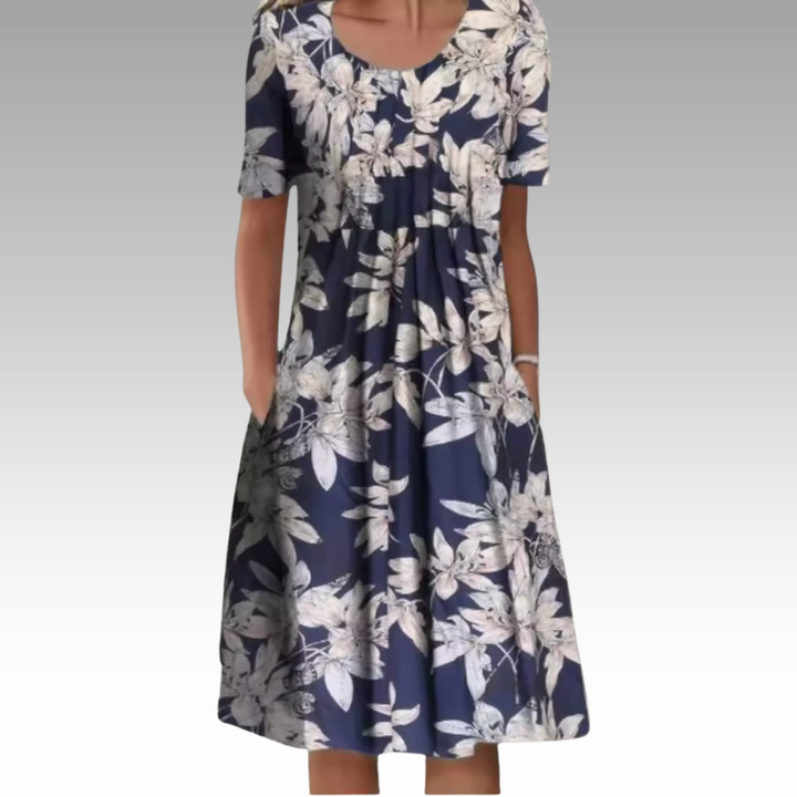 Zivablumen | Elegantes Kleid mit Blumenmuster und Bauchabdeckung