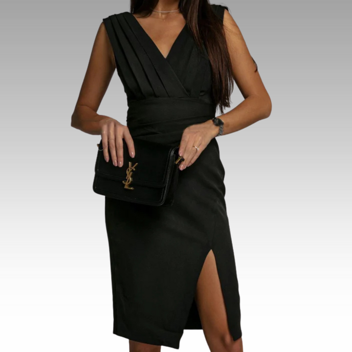 Regaliaelegant | Elegantes Figurbetontes Kleid mit V-Ausschnitt und Schlitz