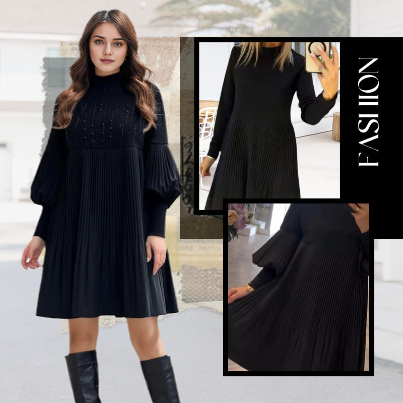 Avelynplissee | Elegantes Plisseekleid mit Laterneärmeln
