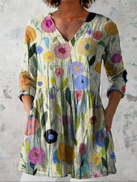 Louise™ | Tunika-Bluse mit Folklore-Blumen