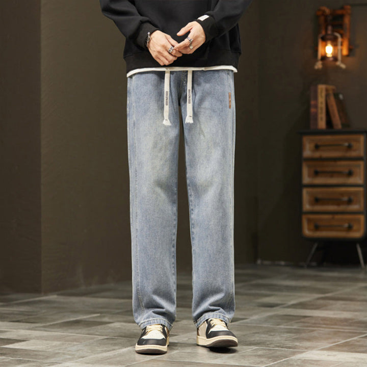 Strassjeans | Straight-Jeans mit Strassdetails