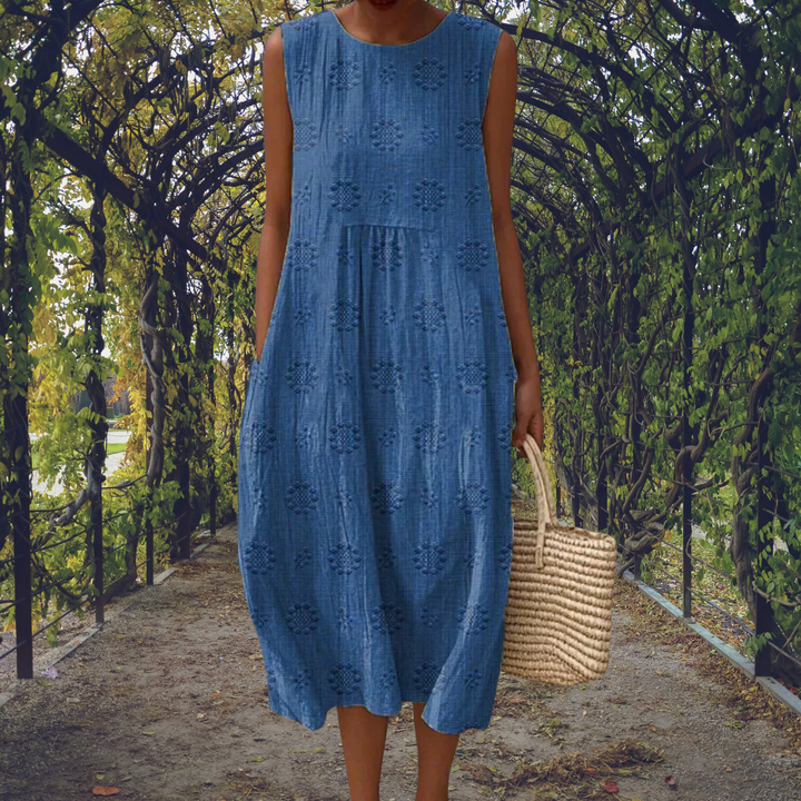 Aikaterini ärmelloses Kleid in Blau