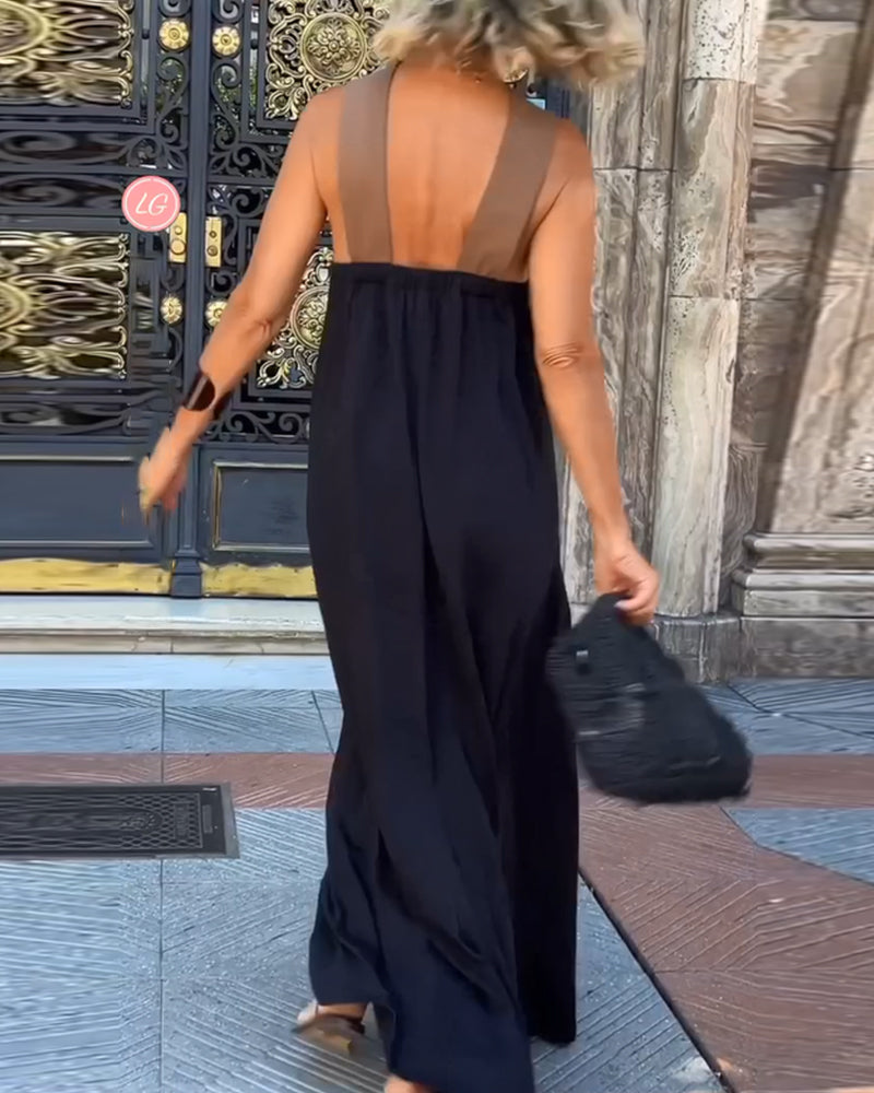 Salvekontrast | Elegantes Kleid mit Kontrastfarbe