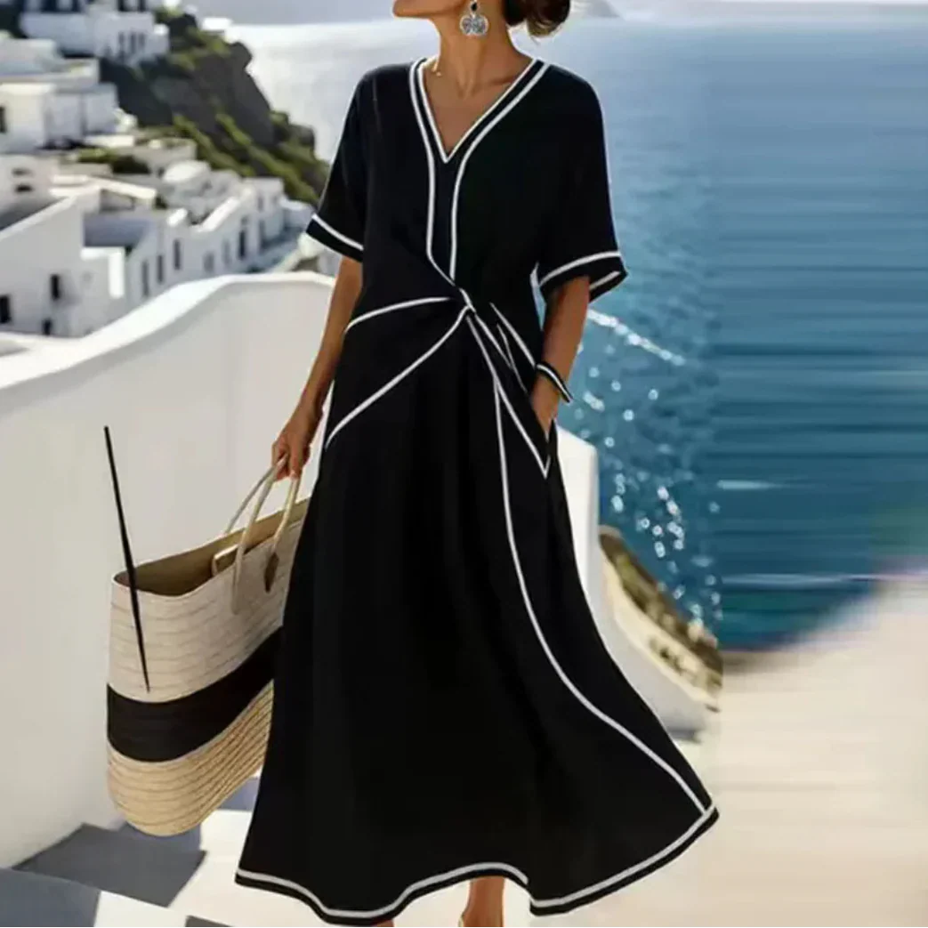 Elira | Elegantes V-Ausschnitt Kleid