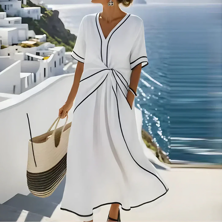 Elira | Elegantes V-Ausschnitt Kleid