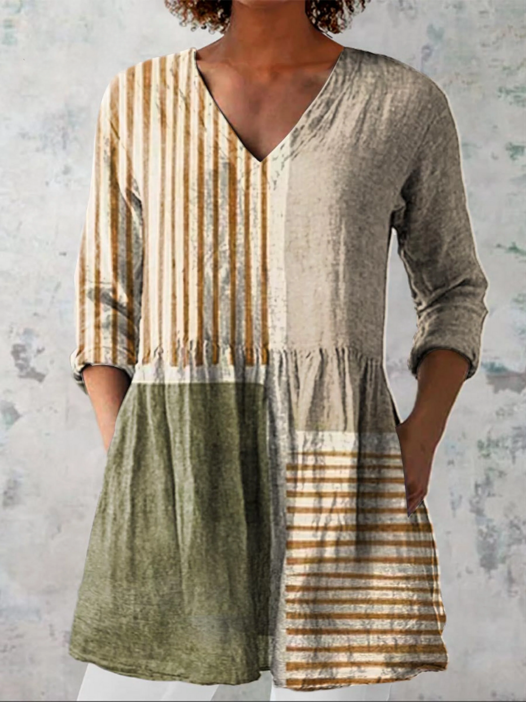 Camille Tunika-Bluse, Mehrfarbig