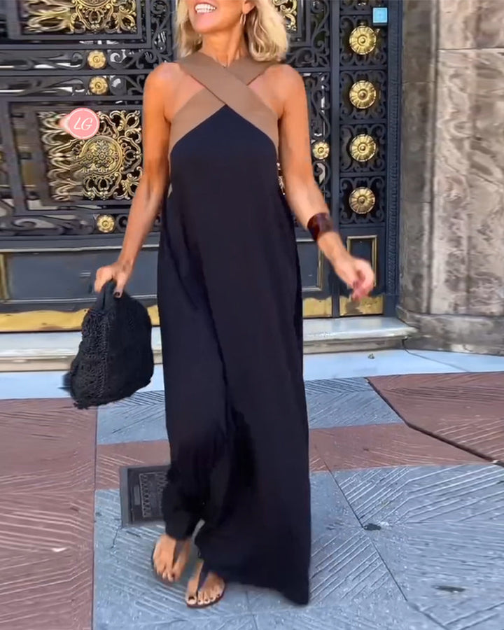 Salvekontrast | Elegantes Kleid mit Kontrastfarbe